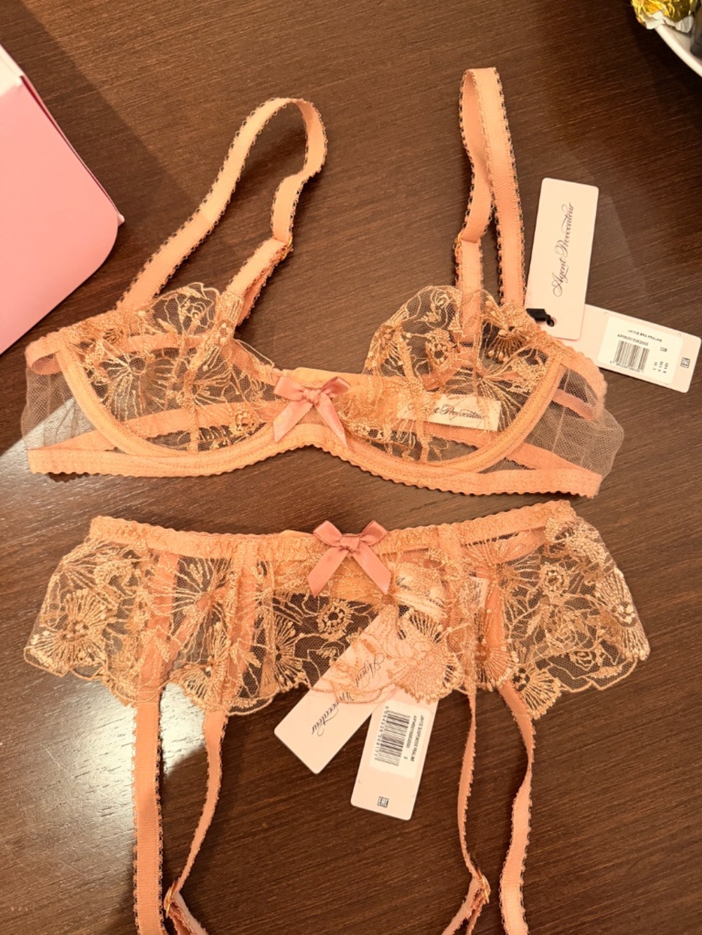 NWT Agent Provocateur Lingerie Set PRALINE/PINK - Picture 4 of 4